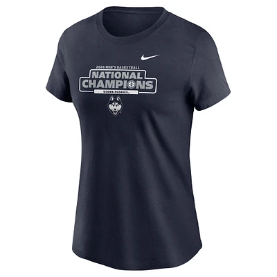 T-shirt des champions nationaux de basket-ball pour hommes Nike Navy UConn Huskies 2024 NCAA