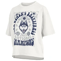 Women's Pressbox White UConn Huskies 2025 NCAA Basketball National Champions Harmony Oversized Slub T-shirt