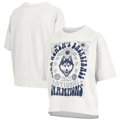 Women's Pressbox White UConn Huskies 2025 NCAA Basketball National Champions Harmony Oversized Slub T-shirt
