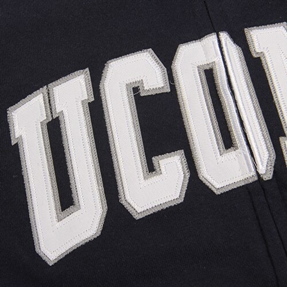 Women's Stadium Athletic Navy UConn Huskies Arched Name Full-Zip Hoodie