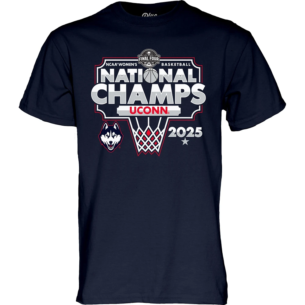 Youth Blue 84  Navy UConn Huskies 2025 NCAA Women's Basketball National Champions Bracket T-Shirt