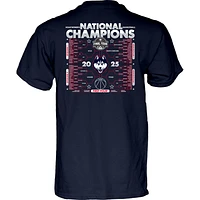 Youth Blue 84  Navy UConn Huskies 2025 NCAA Women's Basketball National Champions Bracket T-Shirt