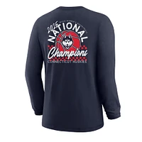Youth Navy UConn Huskies 2025 NCAA Women's Basketball National Champions Fine Jersey Long Sleeve T-Shirt