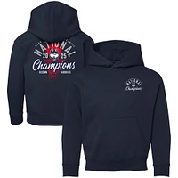 Sweat à capuche en polaire bleu marine pour jeunes UConn Huskies, champions nationaux de basketball féminin NCAA 2025