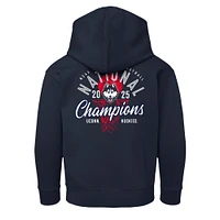 Sweat à capuche en polaire bleu marine pour jeunes UConn Huskies, champions nationaux de basketball féminin NCAA 2025