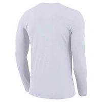 T-shirt à manches longues Nike UConn Huskies 2025 On-Court Bench pour jeunes Blanc