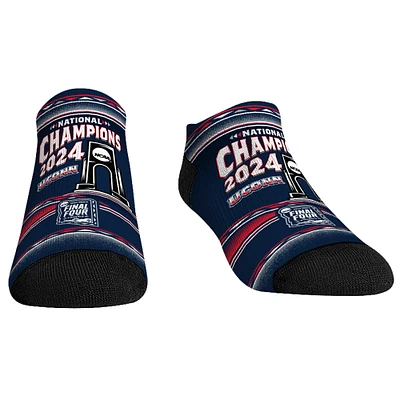 Chaussettes Rock Em pour jeunes noires UConn Huskies 2024 NCAA Champions nationaux de basket-ball pour hommes Fiesta chaussettes basses