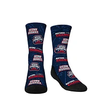 Chaussettes Rock Em pour jeunes, bleu marine, UConn Huskies, champions nationaux de basketball féminin NCAA 2025, chaussettes ras du cou