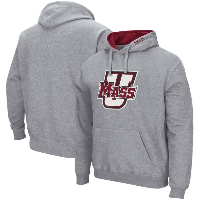 Chandail à capuchon Colosseum gris chiné UMass Minutemen Arch et logo pour hommes