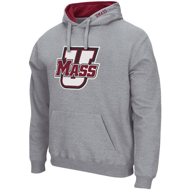 Chandail à capuchon Colosseum gris chiné UMass Minutemen Arch et logo pour hommes