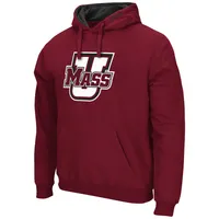 Men's Colosseum Maroon UMass Minutemen Arch and Logo Pullover Hoodie