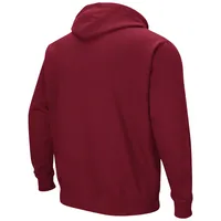 Men's Colosseum Maroon UMass Minutemen Arch and Logo Pullover Hoodie