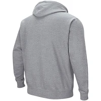 Colosseum Heathered Grey UNC Wilmington Seahawks Arch and Logo Pullover Hoodie pour homme