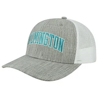 Casquette snapback UNC Wilmington Seahawks Arch Trucker pour homme, gris chiné/blanc