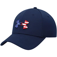 Casquette flexible avec logo Under Armour Freedom Blitzing pour hommes, bleu marine