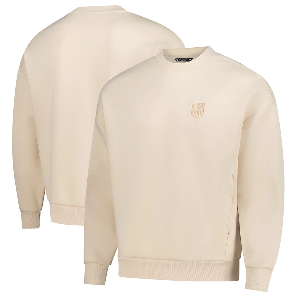 Sweat-shirt unisexe Levelwear kaki USMNT Luxe Signature Tri-Blend