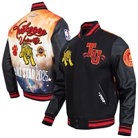 Veste en satin unisexe Pro Standard noire 2025 NBA All-Star Game x HBCU à boutons-pression