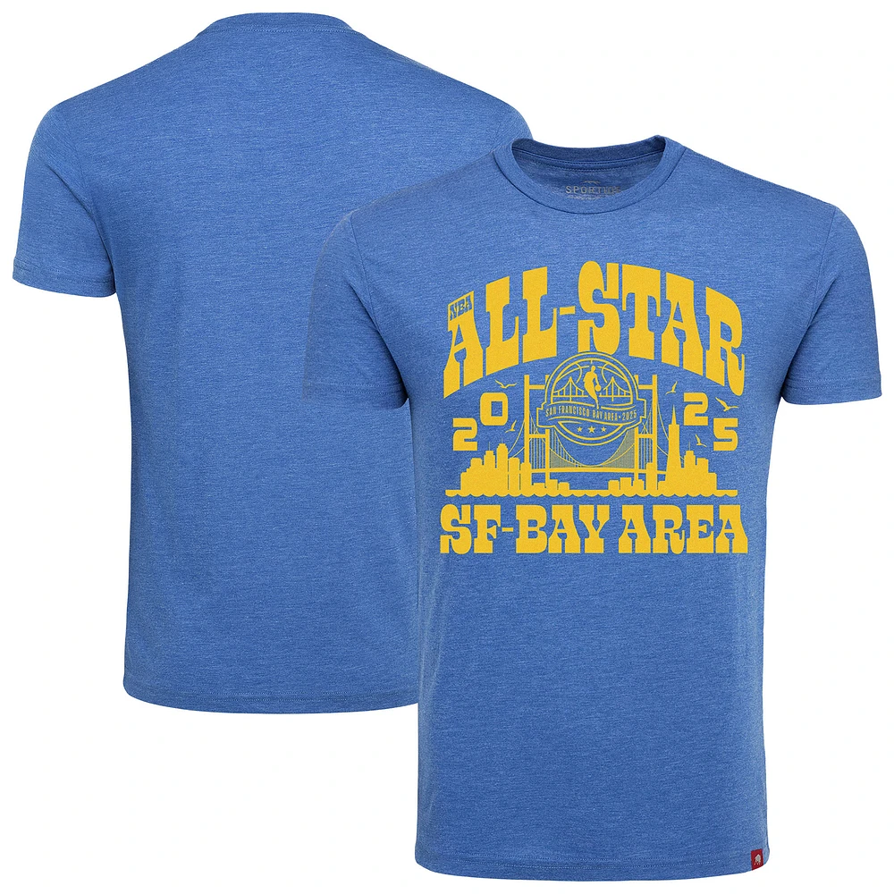 Unisex Sportiqe  Heather Royal 2025 NBA All-Star Game Bay Bridge Tri-Blend Comfy T-Shirt