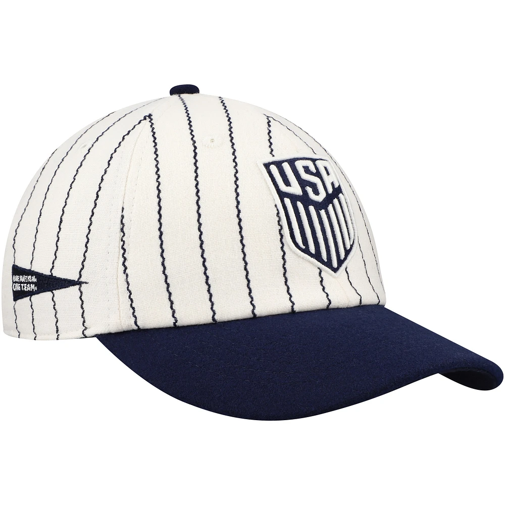 Chapeau réglable unisexe Fan Ink blanc/bleu marine USMNT Yankee