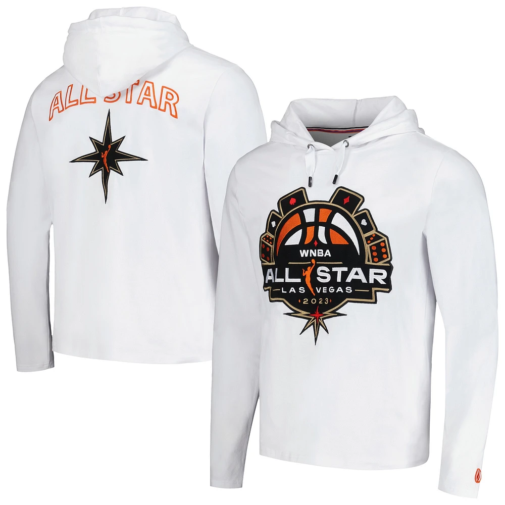 T-shirt à capuche unisexe FISLL blanc 2023 WNBA All-Star Game Applique manches longues