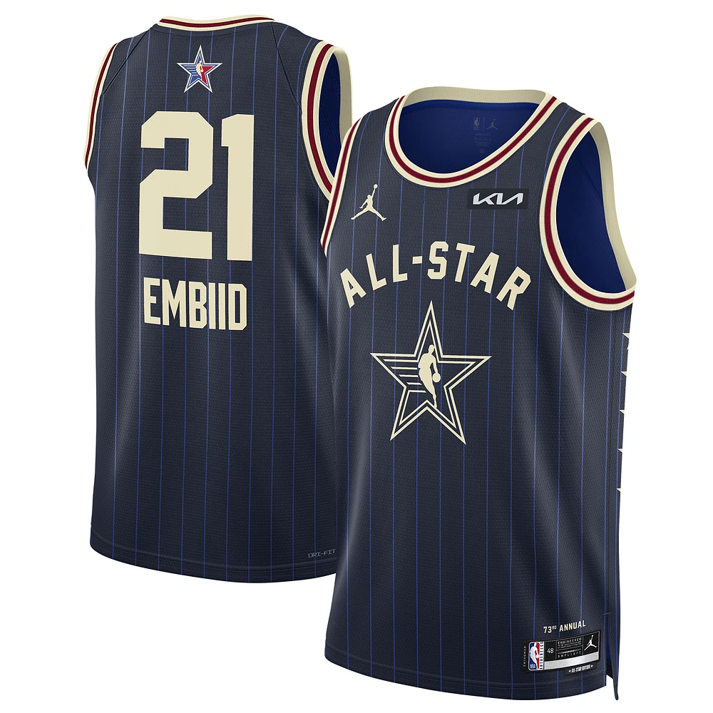 Maillot unisexe Jordan Brand Joel Embiid bleu marine 2024 NBA All-Star Game Swingman