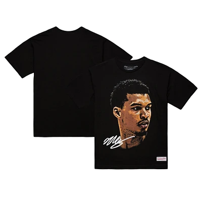 Unisex Mitchell & Ness Victor Wembanyama Black NBA Real Big Face Player T-Shirt