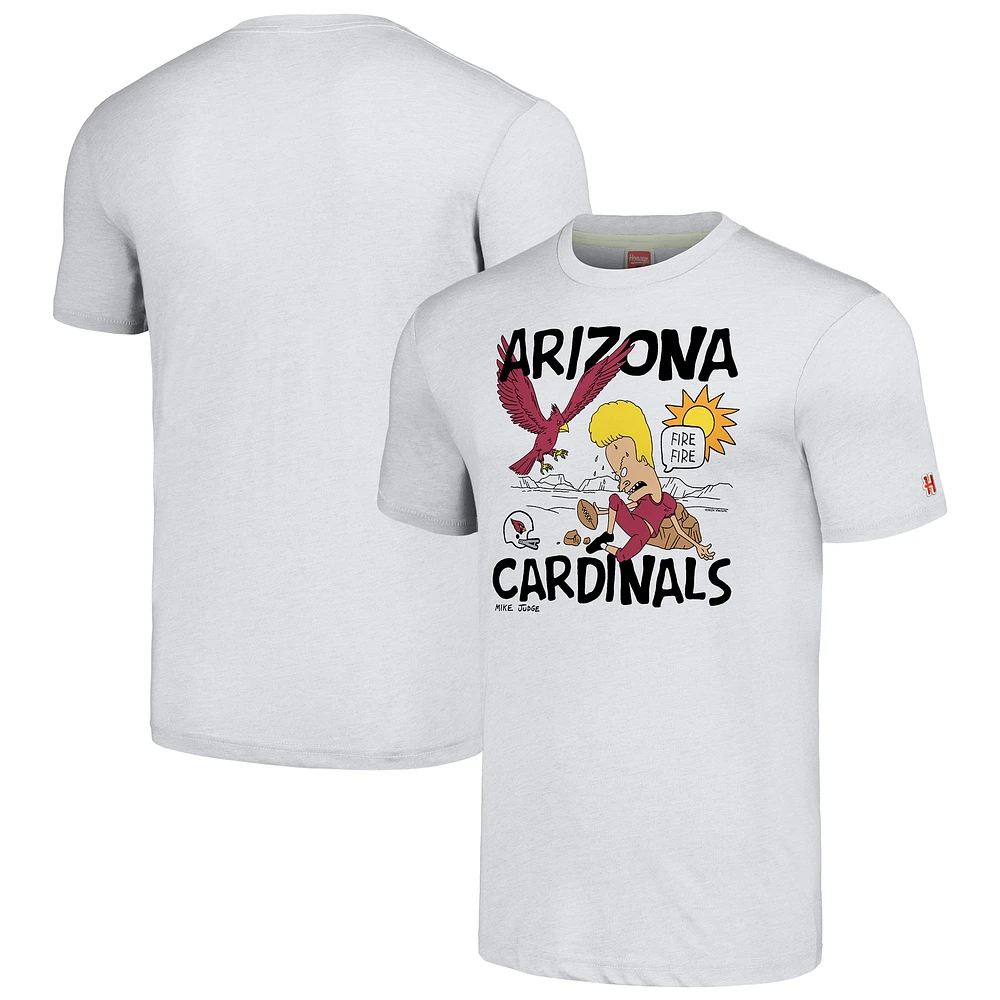 T-shirt unisexe NFL x Homage Beavis and Butt-Head Ash Arizona Cardinals Tri-Blend