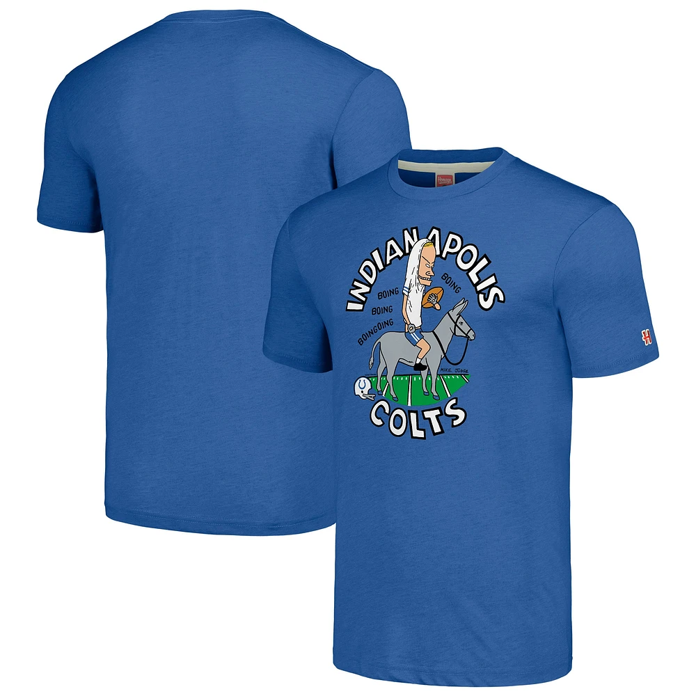 T-shirt unisexe NFL x Homage Beavis and Butt-Head Royal Indianapolis Colts Tri-Blend