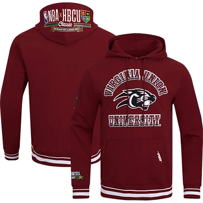 Sweat à capuche unisexe Pro Standard rouge Virginia Union University 2024 NBA All-Star Game x HBCU Classic Chenille Fleece Pull