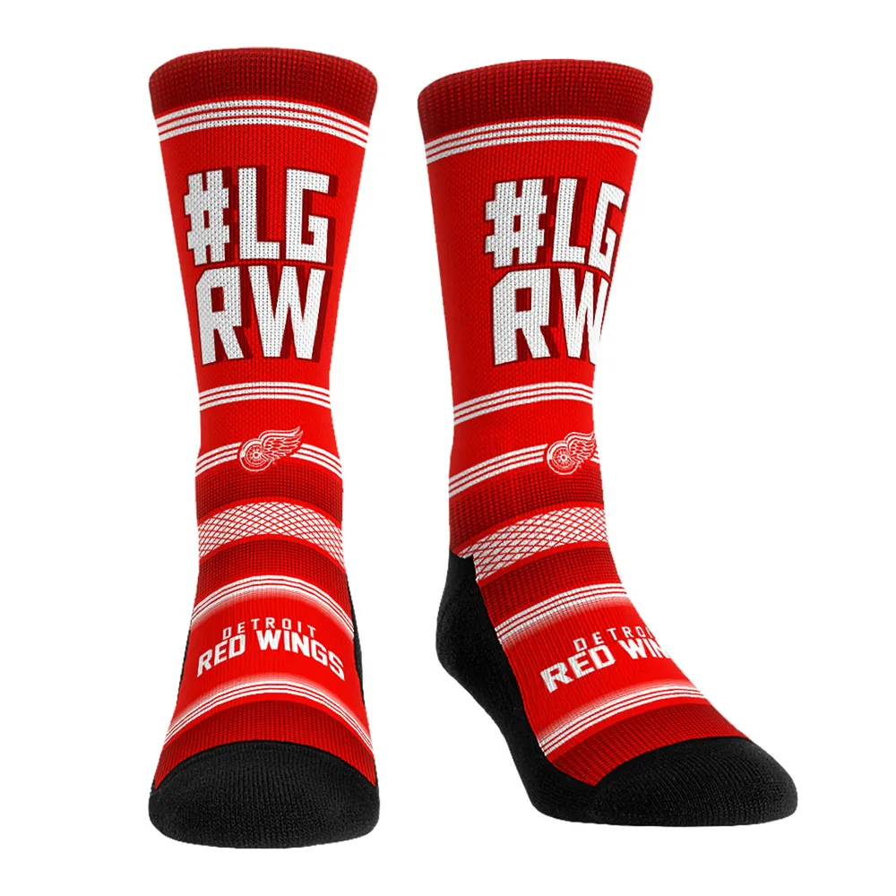 Chaussettes unisexes Rock Em Crew avec slogan de l'équipe des Red Wings Detroit