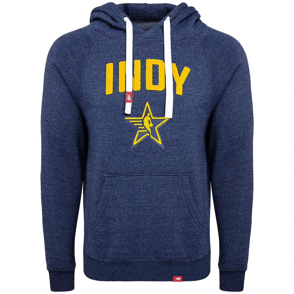 STQ NBAEV HEATHER NAVY UNISEXE 2024 NBA ALL STAR CHENILLE FELT APPLIQUE OLSEN PO HOODIE SWTMENHOD