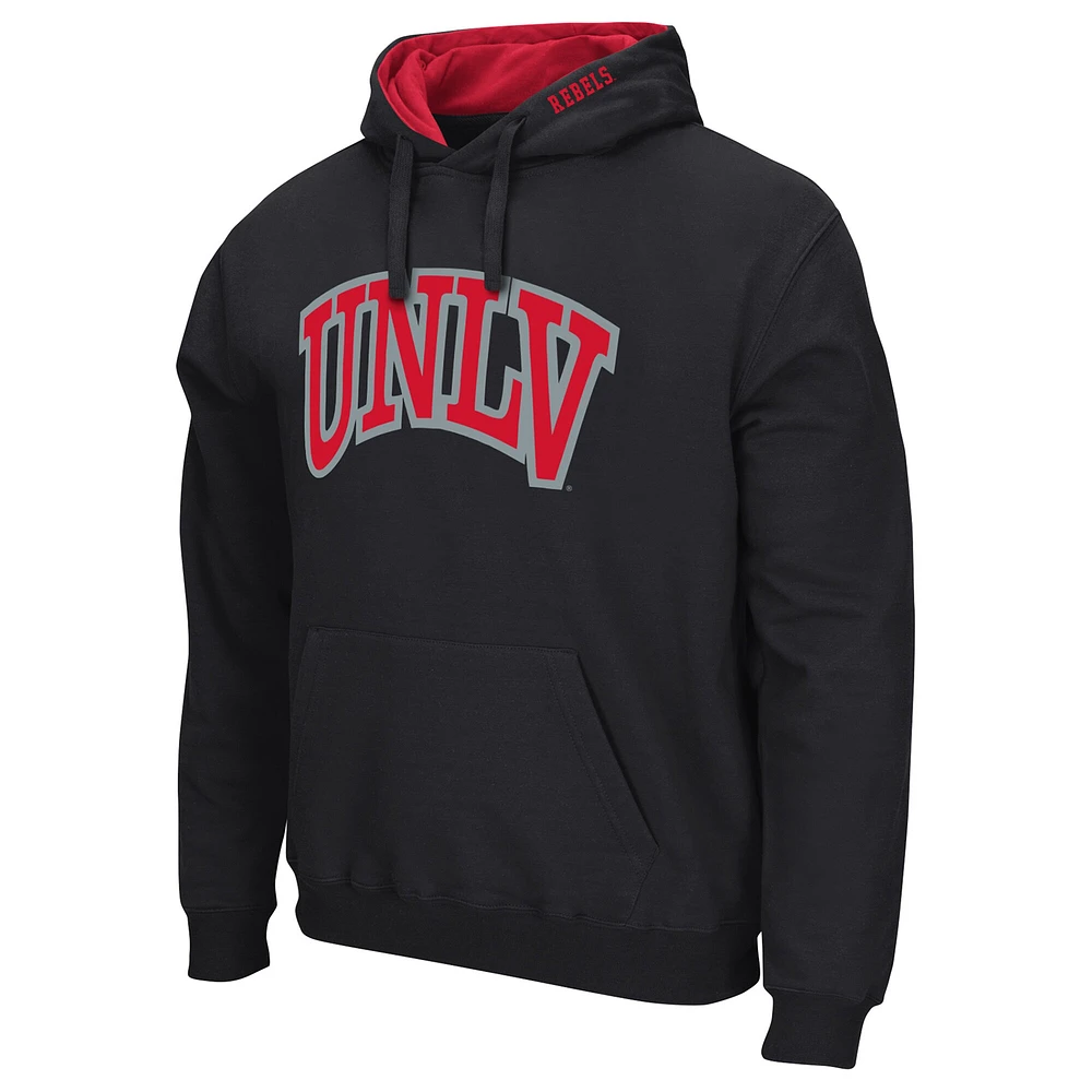 Chandail à capuchon noir Colosseum UNLV Rebels Arch et logo pour hommes