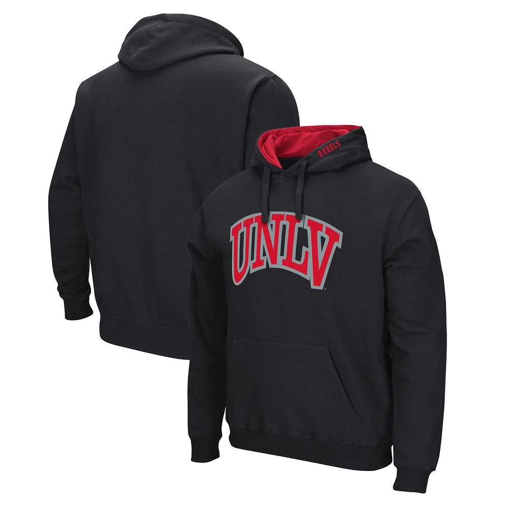 Chandail à capuchon noir Colosseum UNLV Rebels Arch et logo pour hommes