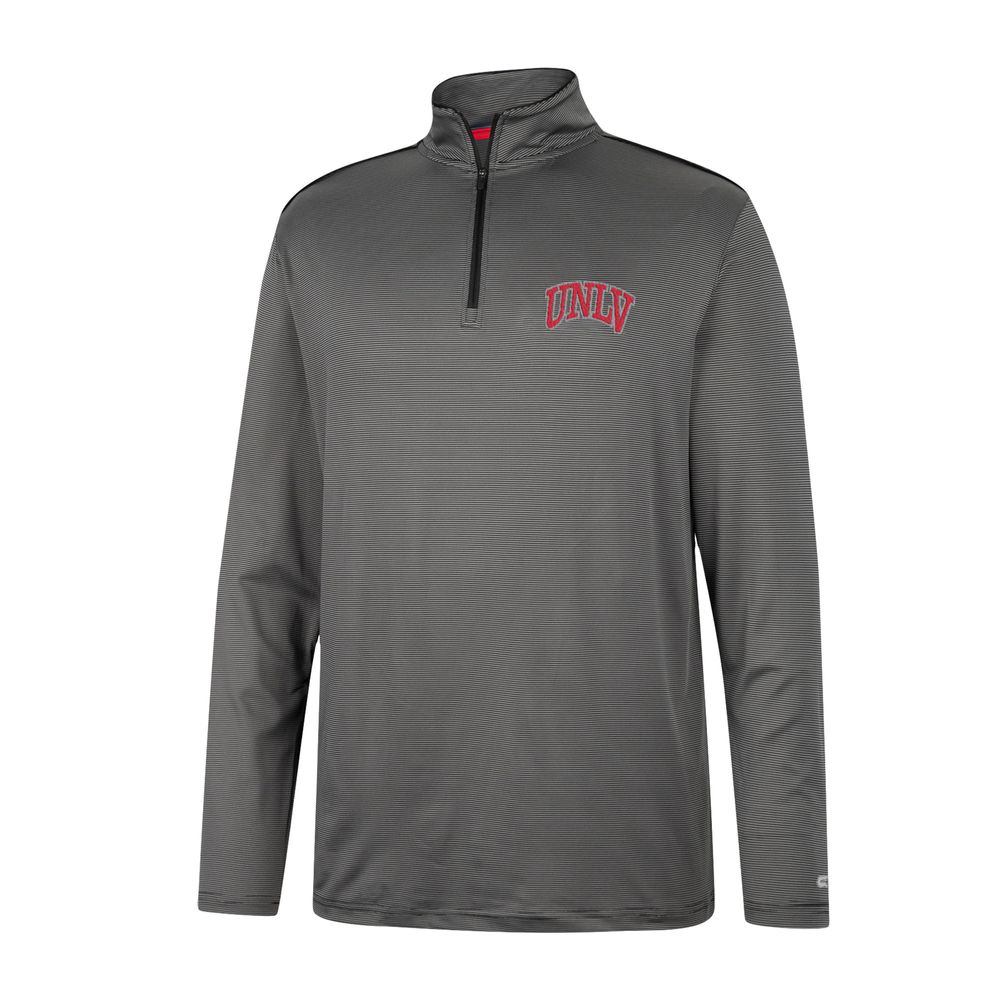 Men's Colosseum Charcoal UNLV Rebels Logo Quarter-Zip Windshirt