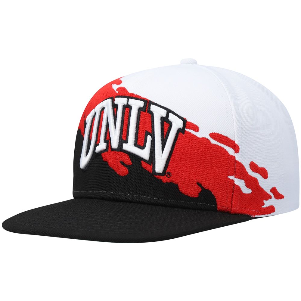 Men's Mitchell & Ness Black/White UNLV Rebels Paintbrush Snapback Hat