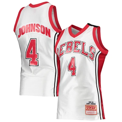 Men's Mitchell & Ness Larry Johnson White UNLV Rebels 1989/90 Authentic Throwback Jersey