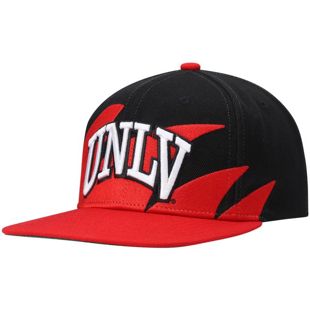 Mitchell & Ness pour homme rouge/noir UNLV Rebels Sharktooth Snapback Hat