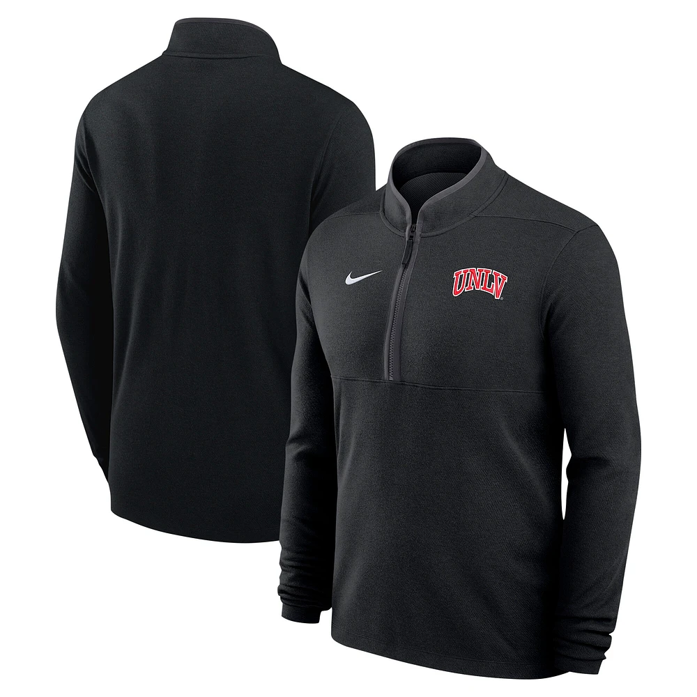 Haut Nike noir à fermeture éclair quart de tour pour homme UNLV Rebels Coaches Courtside Basketball Victory Performance