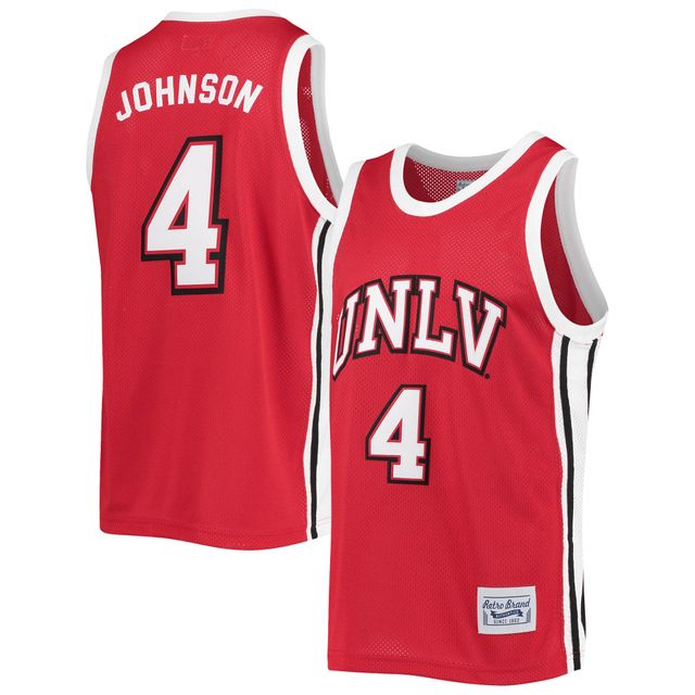 Maillot de basket-ball classique commémoratif pour hommes, marque rétro originale, Larry Johnson, rouge UNLV Rebels