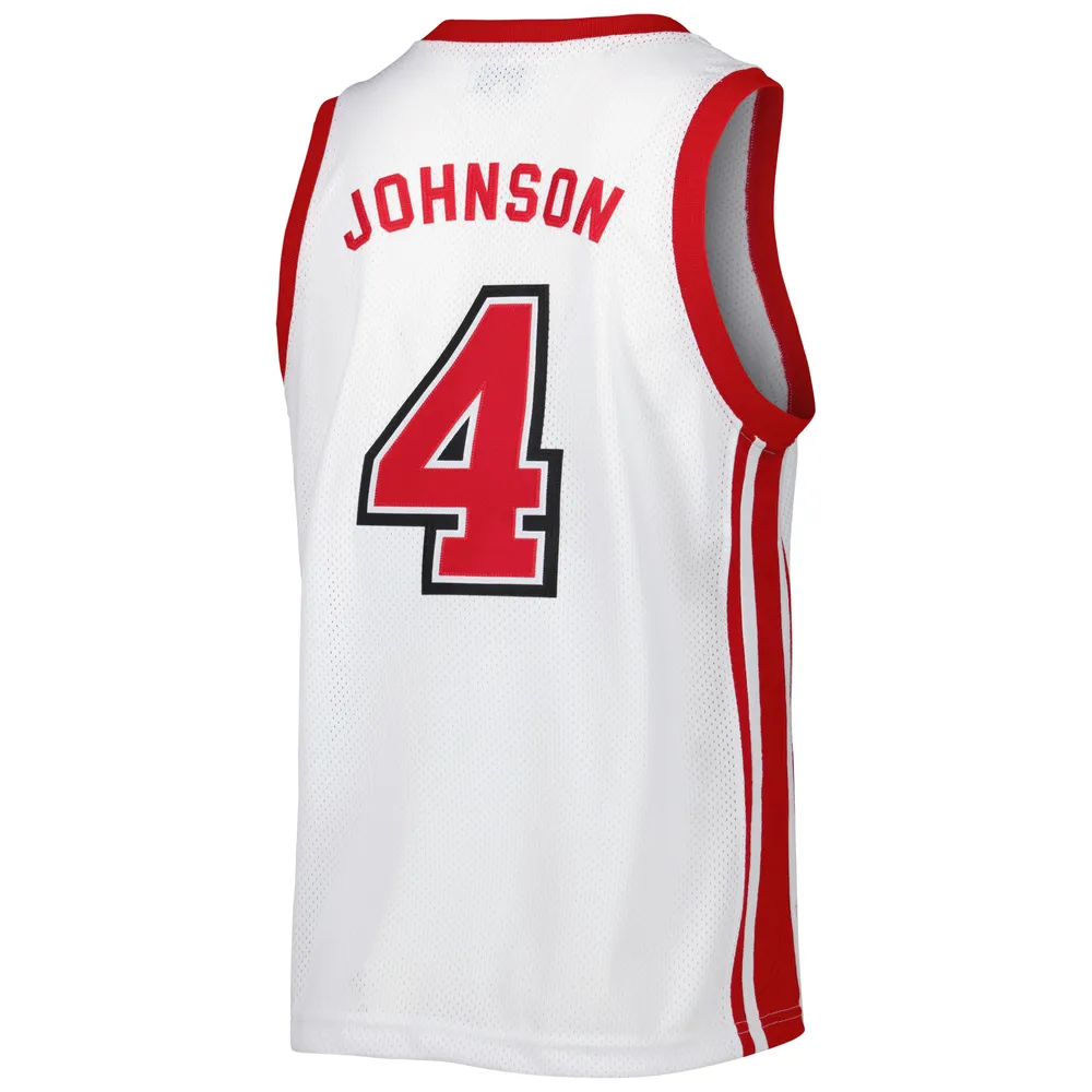 Men's Original Retro Brand Larry Johnson White UNLV Rebels Alumni Commemorative Replica Basketball Jersey