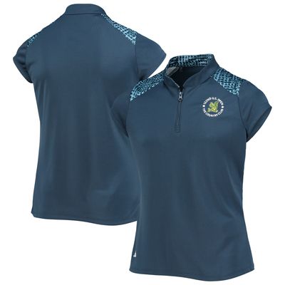 Girls Youth 2022 U.S. Open adidas Navy Primegreen Quarter-Zip Shirt