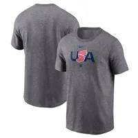 Nike Heather Charcoal Usa Baseball 2023 World Baseball Classic