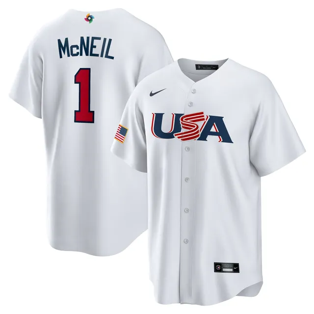 Lids Jeff McNeil USA Baseball Nike 2023 World Classic Replica Player Jersey  - White