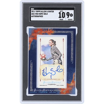 Carte encadrée autographiée Hope Solo 2011 Topps Allen & Ginter Mini #AGA-HSO SGC authentifiée 9/10