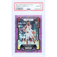 Bronny James Jr. USC Trojans 2024 Panini Prizm DP Purple Ice #86 #103/149 PSA Carte recrue authentifiée 10