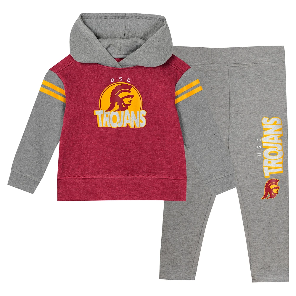 Ensemble sweat à capuche et legging pour filles de l'école maternelle Cardinal USC Trojans