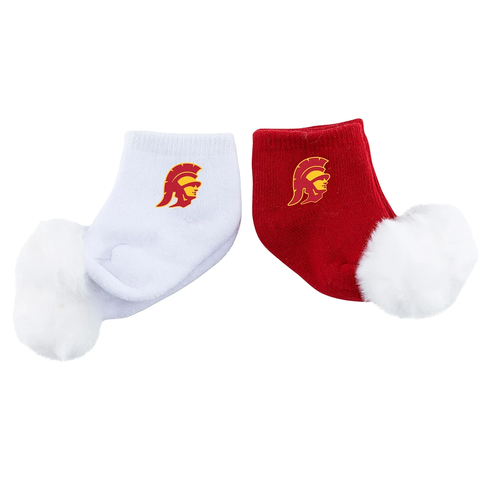 Lot de deux paires de chaussettes à pompon ZooZatz USC Trojans pour bébé