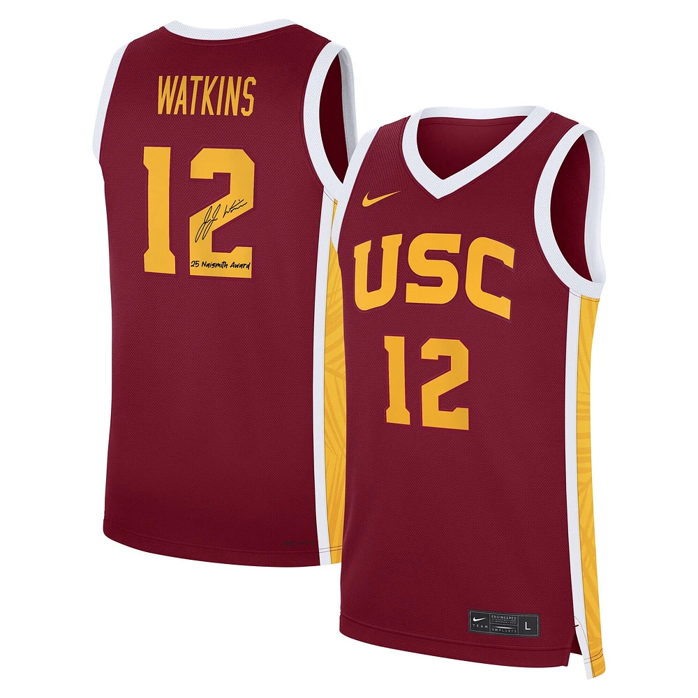 JuJu Watkins USC Trojans Autographed Cardinal Nike Replica Jersey with "25 Naismith Award" Inscription