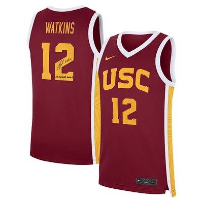 JuJu Watkins USC Trojans Autographed Cardinal Nike Replica Jersey with "25 Naismith Award" Inscription