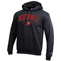 Men's Champion  Black USC Trojans Arch Over Logo Pullover Hoodie